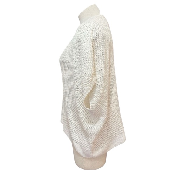 POLO RL 100% Linen Knit Mesh Oversized Dolman Sleeve Sweater in White Size Small - Picture 7 of 10